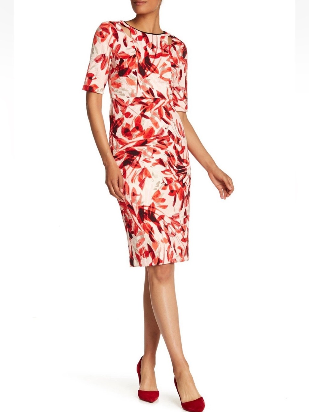 Maggy London Floral Sheath Dress Size 4 NWT Wedding Guest Cocktail Career